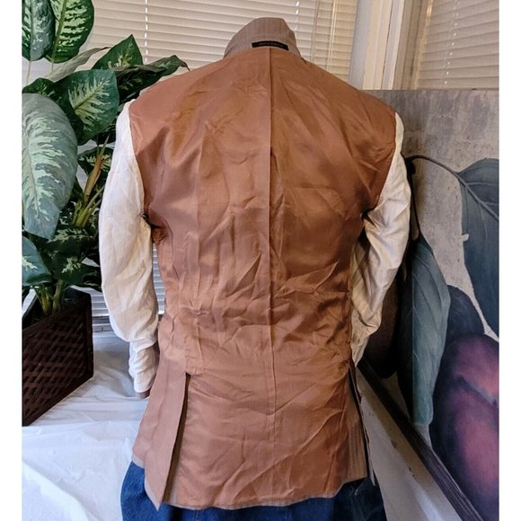 Michael Kors Men's 36S Sport Coat Jacket 100% Wool Beige 3-Button/Two-Vent B536 - Picture 3 of 12